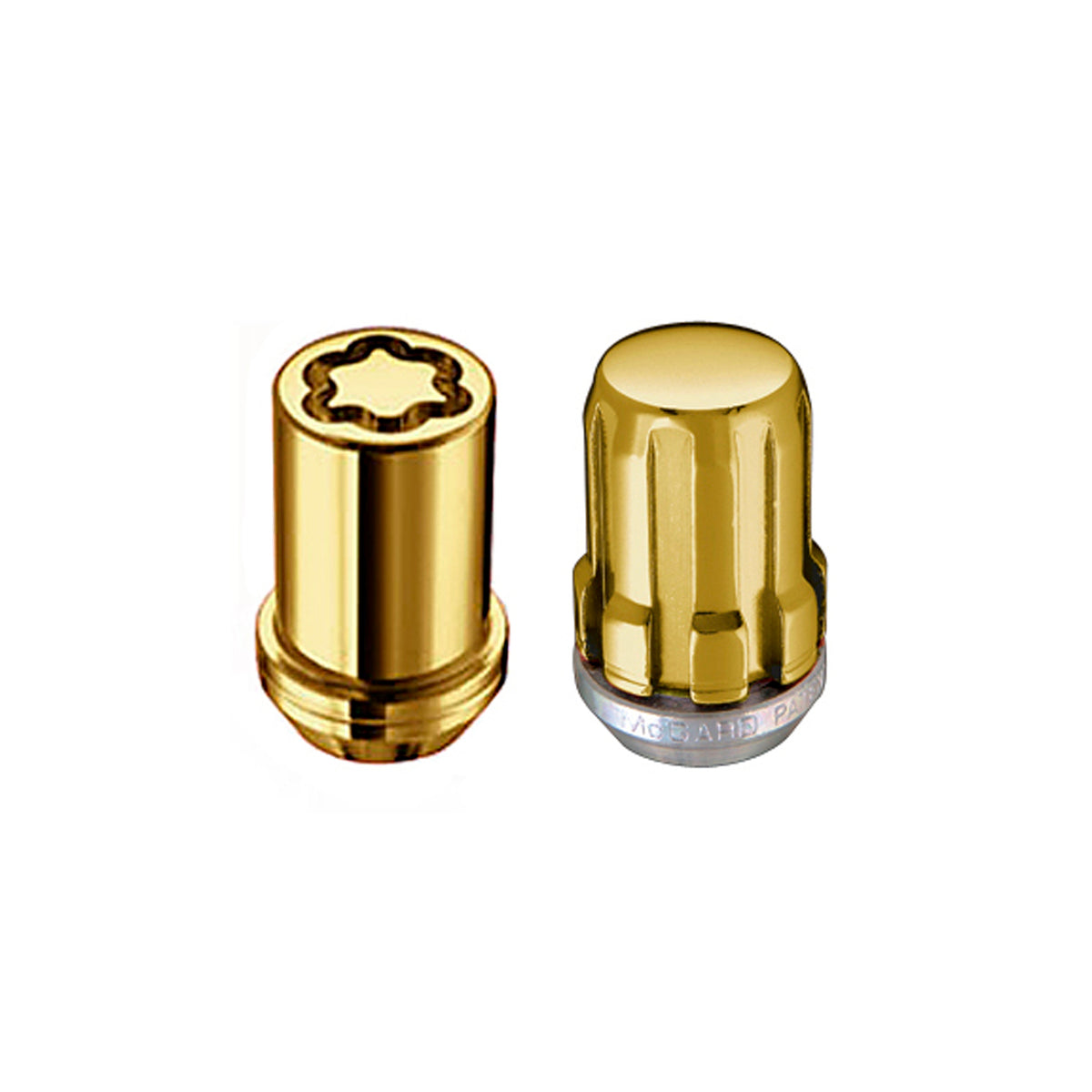 McGard SplineDrive Tuner 4 Lug Install Kit w/Locks & Tool (Cone) M12X1.25 / 13/16 Hex - Gold - 65454GD