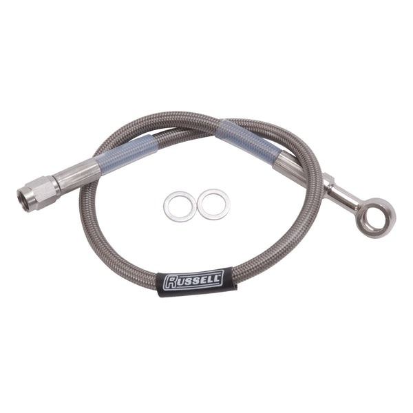 Russell Performance 30in 10MM Banjo Competition Brake Hose - 657080 - front view