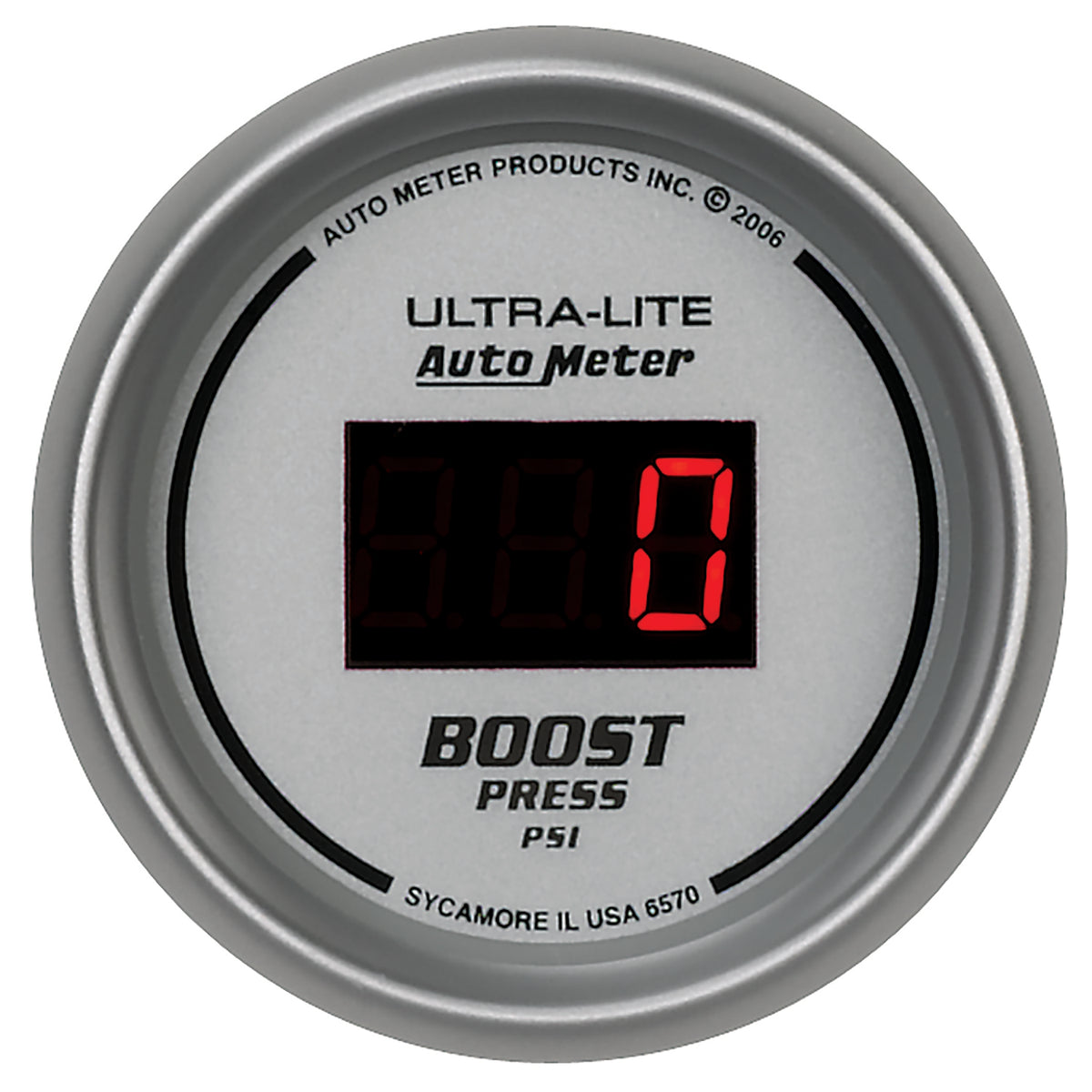 Autometer Ultra-Lite 2-1/16in 5-60 PSI Digital Boost Pressure Gauge - Silver - 6570