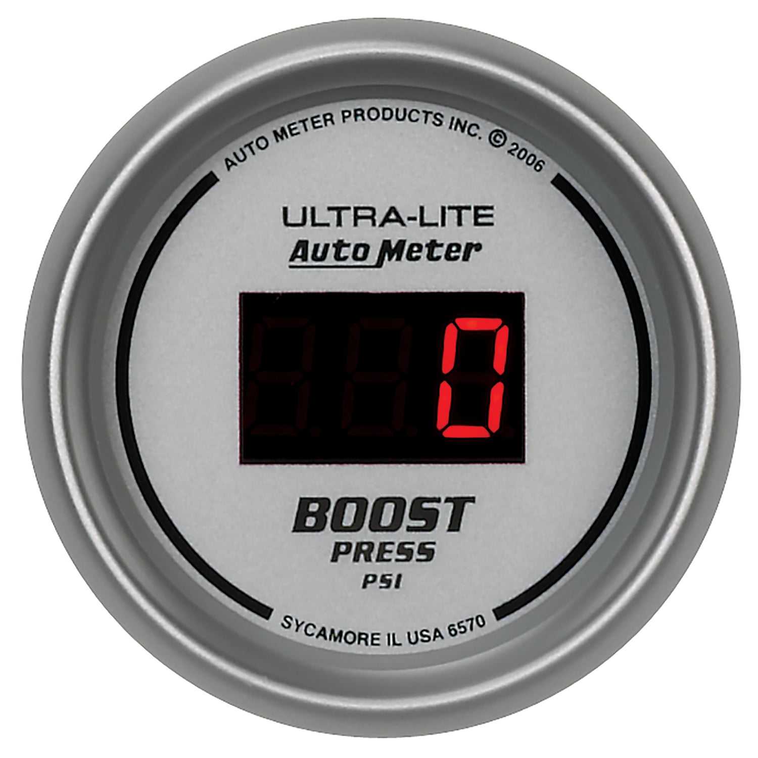 Autometer Ultra-Lite 2-1/16in 5-60 PSI Digital Boost Pressure Gauge - Silver - 6570
