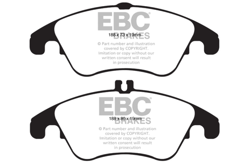 EBC 12+ Mercedes-Benz C250 Coupe 1.8 Turbo Sport Edition Greenstuff Front Brake Pads - DP21991 for 2010-2017 Mercedes Benz E