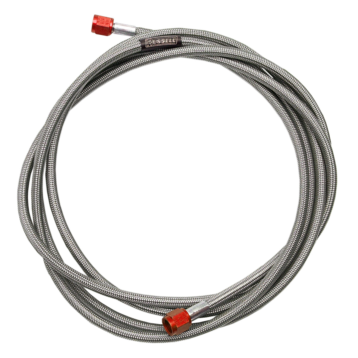 Russell Performance -4 AN to -3 AN 15in Pre-Made Nitrous and Fuel Line - 658800 - front view