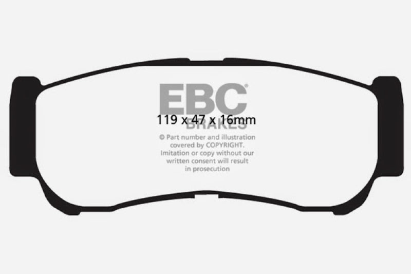 EBC 07-09 Hyundai Santa Fe 2.7 Yellowstuff Rear Brake Pads - DP41982R