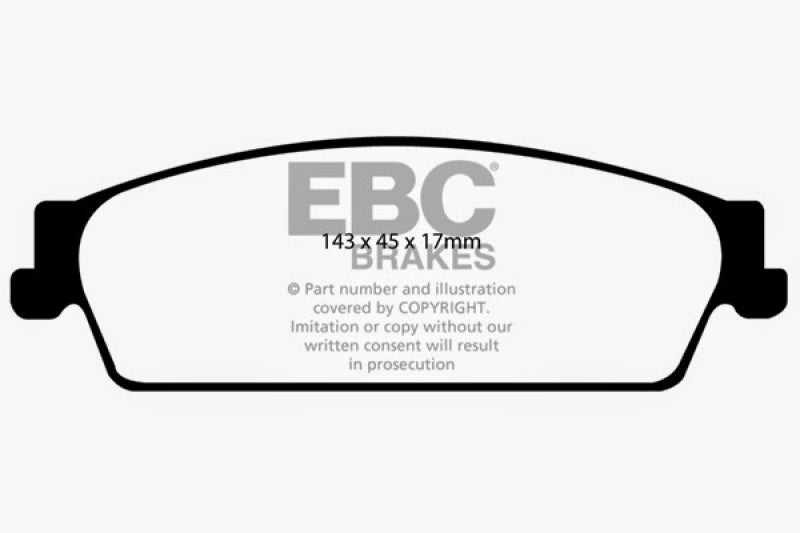 EBC 09-14 Cadillac Escalade 6.0 Hybrid Extra Duty Rear Brake Pads - ED91780