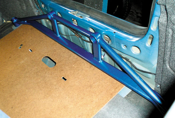 Cusco GC Impreza Power Brace Rear End of Trunk - 660 492 RT for 1993-2000 Subaru Impreza - front view