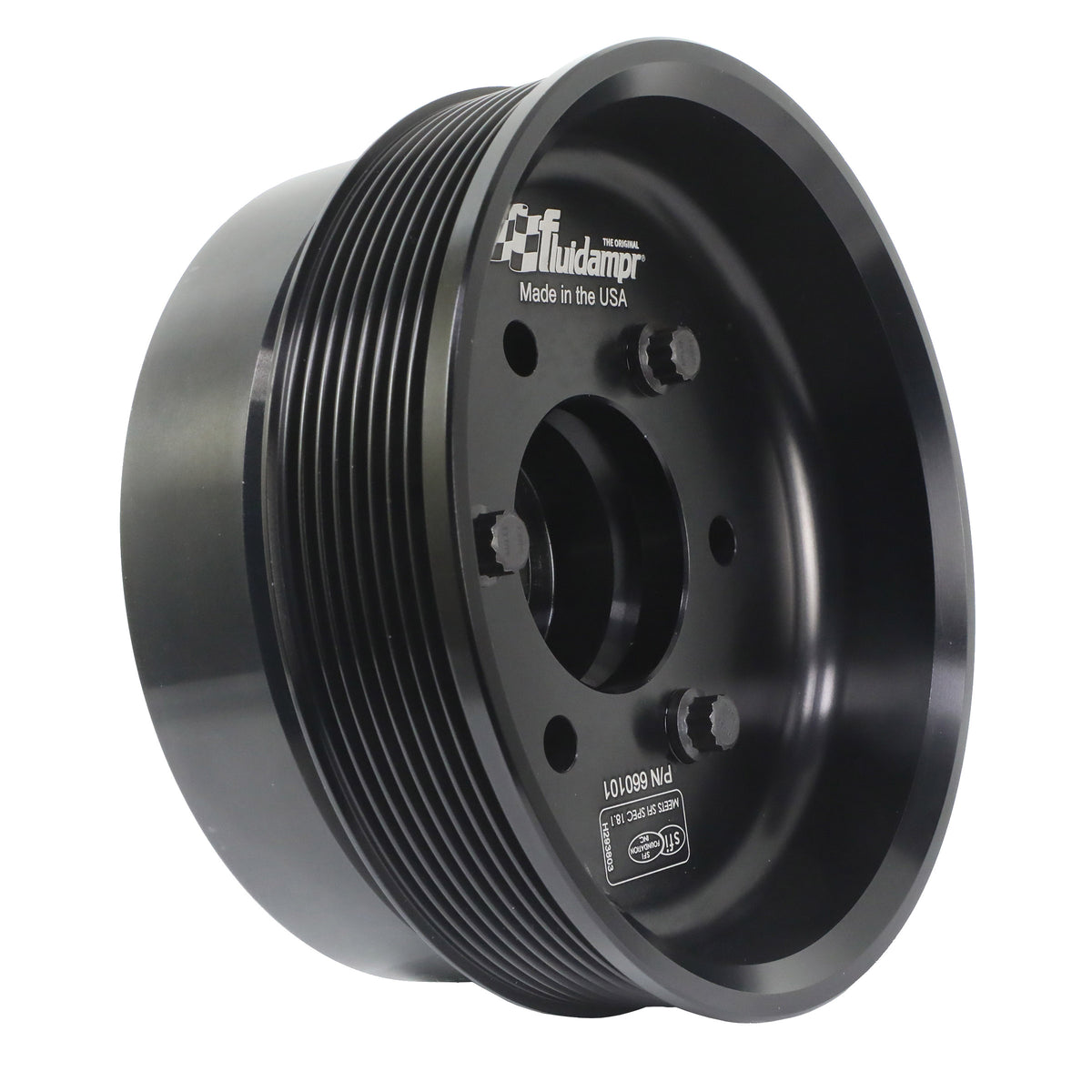 Fluidampr Chevy LSX 6-1/4in Damper w/Single 8 Rib 6.57in Dia Pulley Steel Internally Balanced Damper - 660101