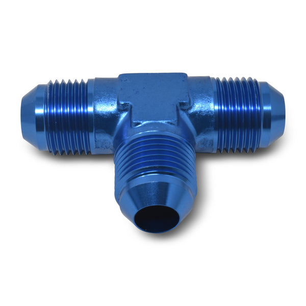 Russell Performance -8 AN Flare Tee Fitting (Blue) - 661030 - front view