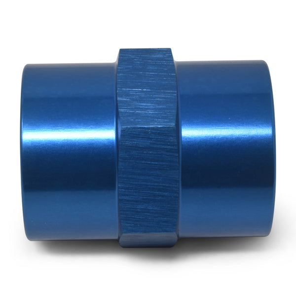 Russell Performance 1/8in Female Pipe Coupler (Blue) - 661440 - front view