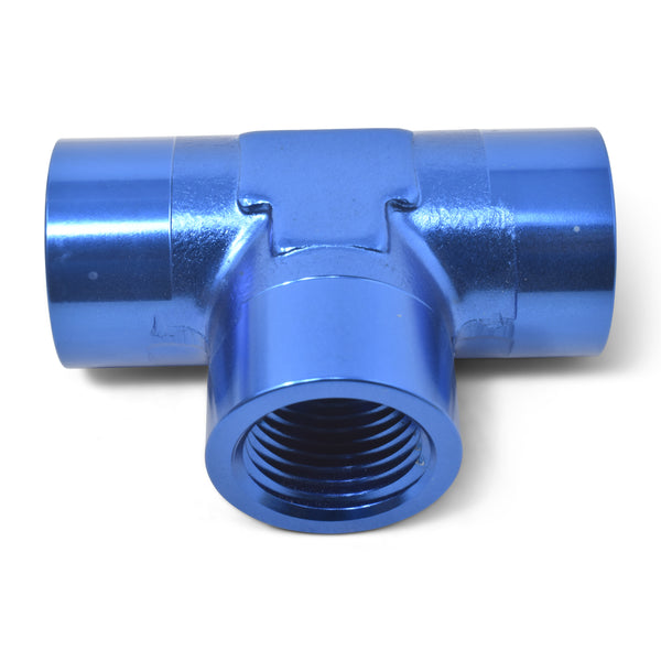 Russell Performance 1/2in Female Pipe Tee Fitting (Blue) - 661740 - front view