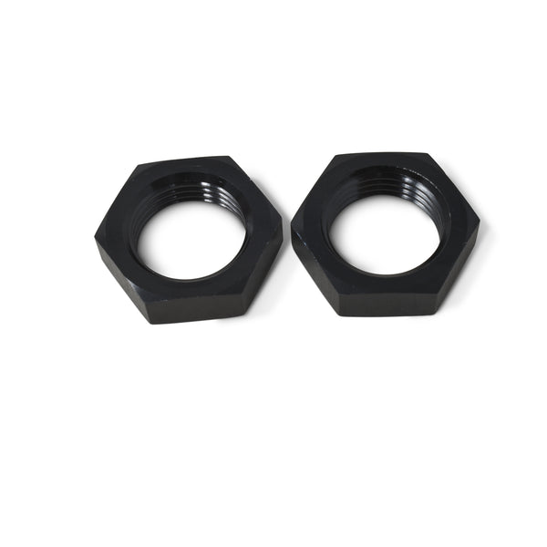 Russell Performance -6 AN Bulkhead Nuts 9/16in -18 Thread Size (Black) - 661893 - front view