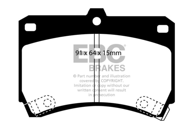 EBC 94-97 Ford Aspire 1.3 manual Ultimax2 Front Brake Pads - UD466