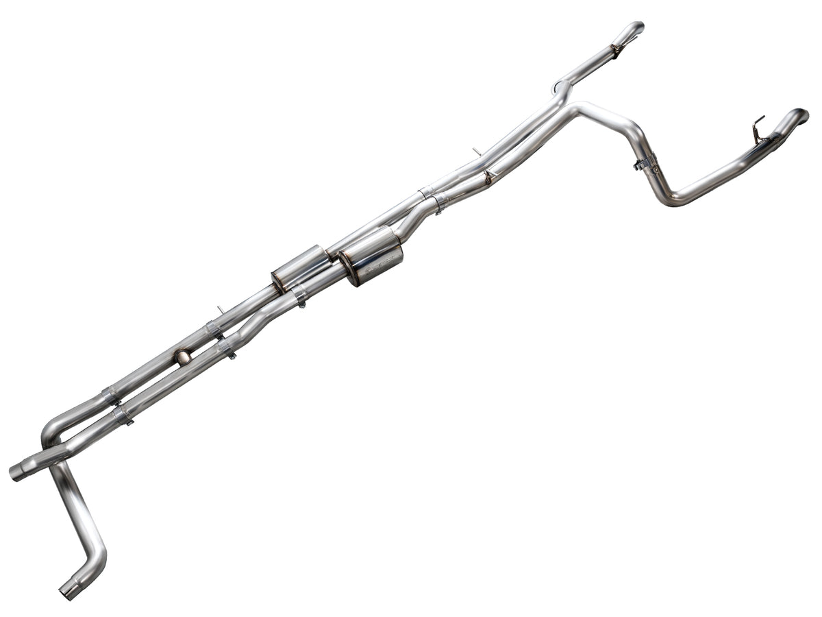 AWE 4th Gen GM 1500 6.2L Catback Split Rear Exit (w/ Bumper Cutouts) - OE Tips - 3015-31202