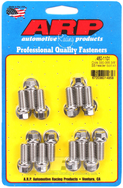 ARP Olds 330-455 3/8in SS Header Bolt Kit - 480-1101