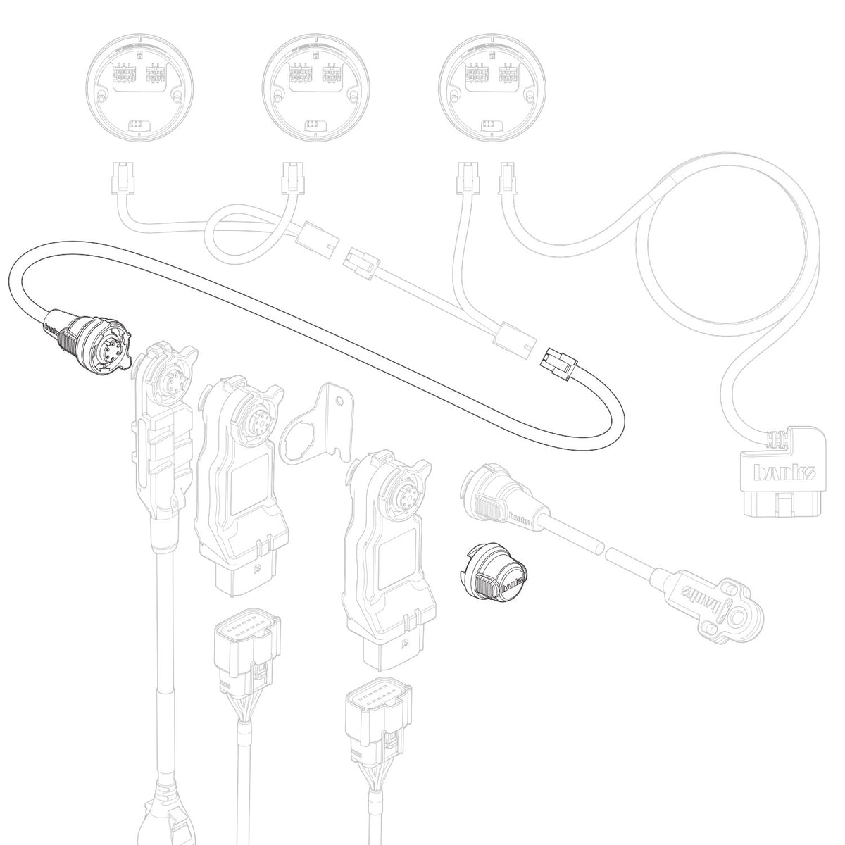 Banks Power iDash 1.8 DataMonster / Super Gauge B-Bus Starter Kit - 66556