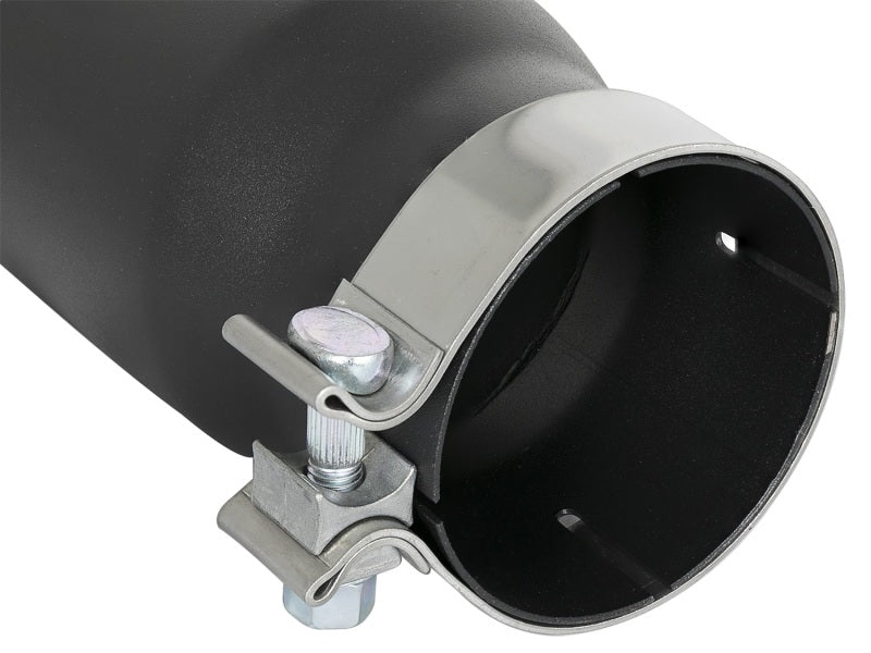 aFe MACH Force-Xp 409 Stainless Steel Exhaust Tip 3.5 In x 4.5in Out x 12in L Clamp-On - 49T35451-B12