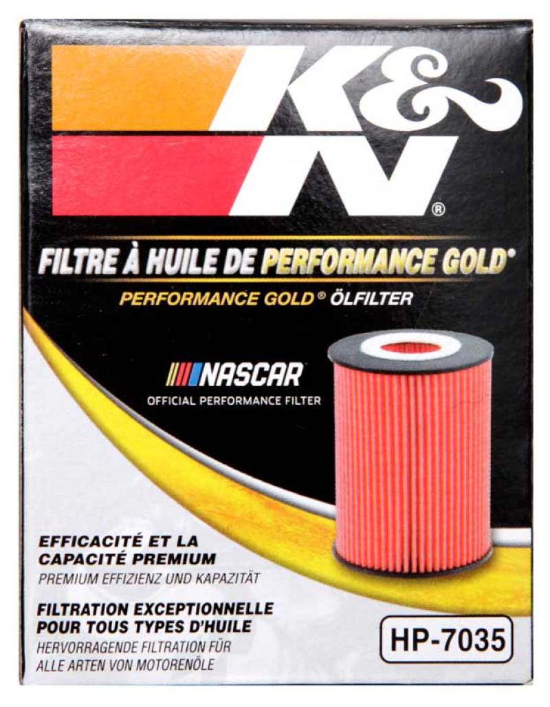 K&N Performance Oil Filter for 15-16 Hyundai Genesis Sedan 3.8L V6 - HP-7035 for 2020-2025 Hyundai Palisade - side view