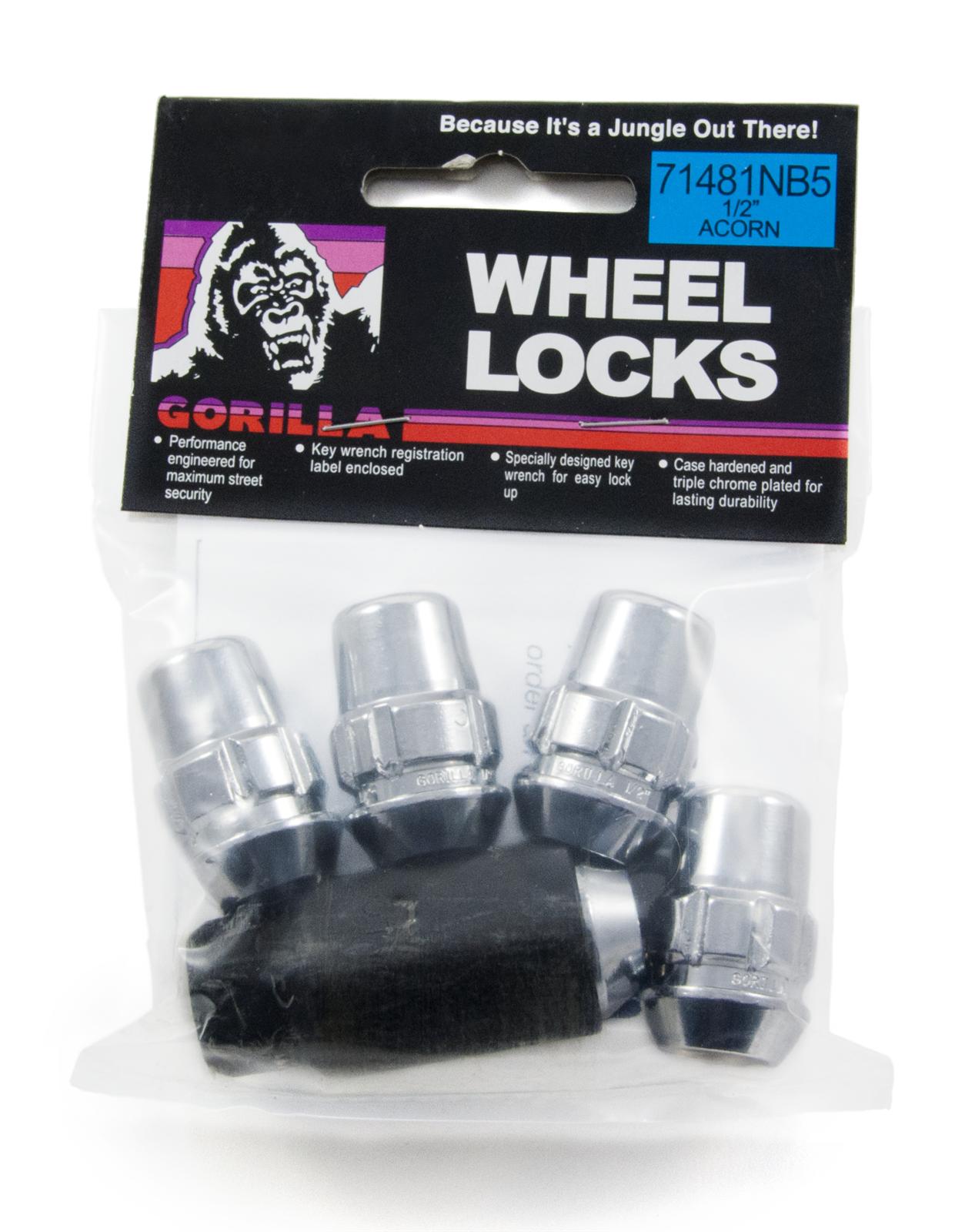 Gorilla Automotive - Gorilla Lock Acorn 1/2 CHR 5pk - 71481NB5
