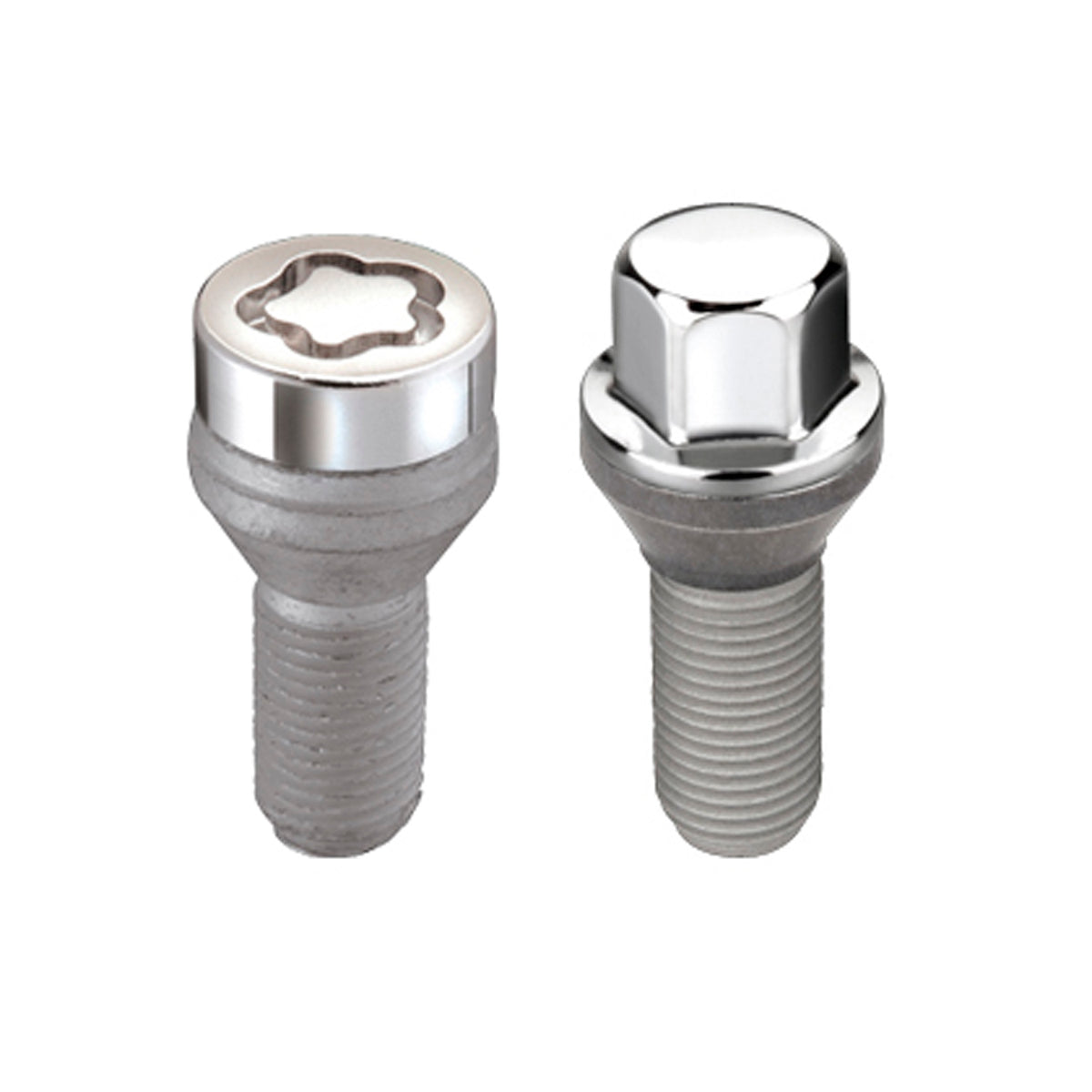 McGard 5 Lug Hex Install Kit w/Locks (Cone Seat Bolt) M14X1.25 / 17mm Hex / 27.5mm Shank L. - Chrome - 67226