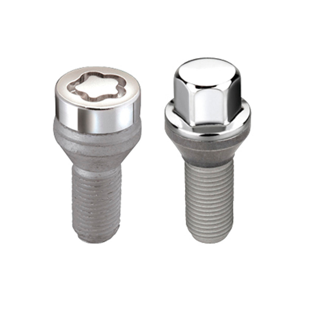 McGard 5 Lug Hex Install Kit w/Locks (Cone Seat Bolt) M12X1.25 / 17mm Hex / 25.6mm Shank L. - Chrome - 67261