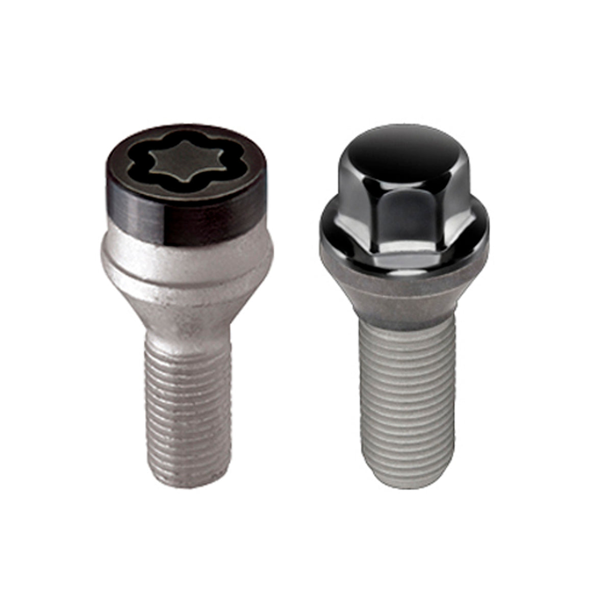 McGard 5 Lug Hex Install Kit w/Locks (Cone Seat Bolt) M12X1.25 / 17mm Hex / 25.6mm Shank L. - Black - 67261BK
