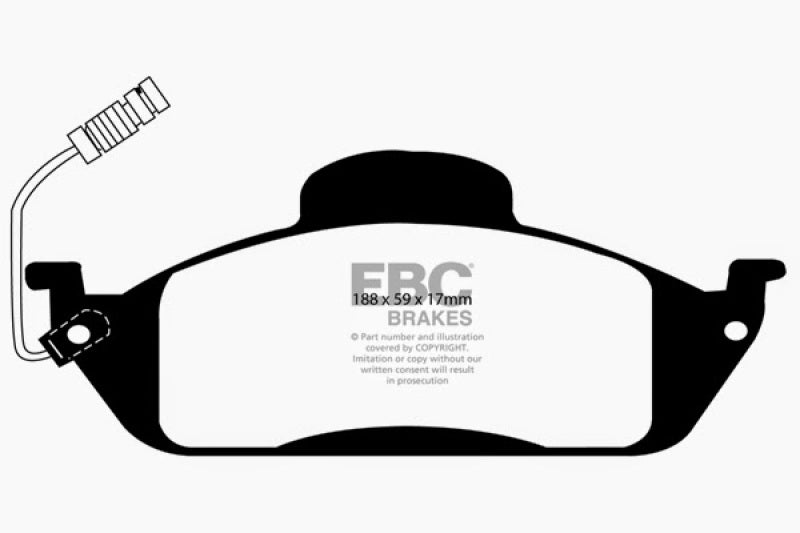EBC 98 Mercedes-Benz M-Class (ML) ML320 3.2 Yellowstuff Front Brake Pads - DP41232R