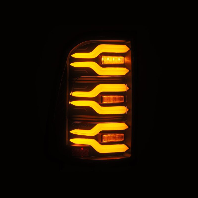 AlphaRex 19-21 Dodge Ram 1500 Luxx-Series LED Tail Lights Black w/Activ Light/Seq Signal - 640040