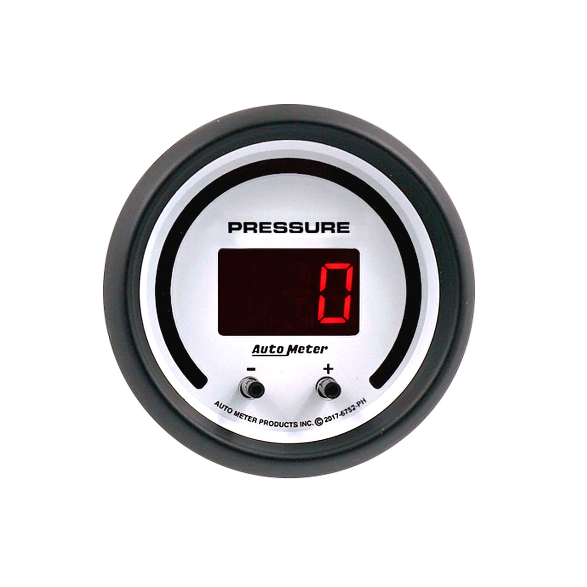 Autometer 52.4mm White Switchable 0-1600 PSI/0-110 BAR Fluid Pressure Phantom Elite Digital Gauge - 6752-PH