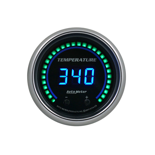 Autometer 52.4mm Black Switchable 60-340 Degrees F / 40-170 Degrees C Cobalt Elite Digital Gauge - 6754-CB
