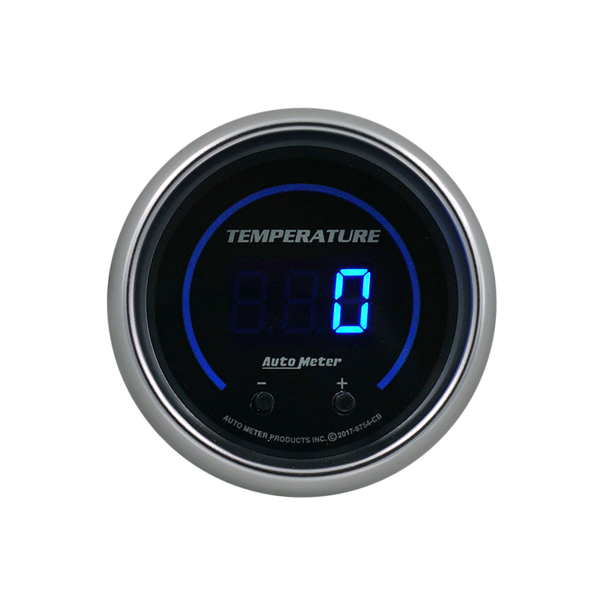 Autometer 52.4mm Black Switchable 60-340 Degrees F / 40-170 Degrees C Cobalt Elite Digital Gauge - 6754-CB