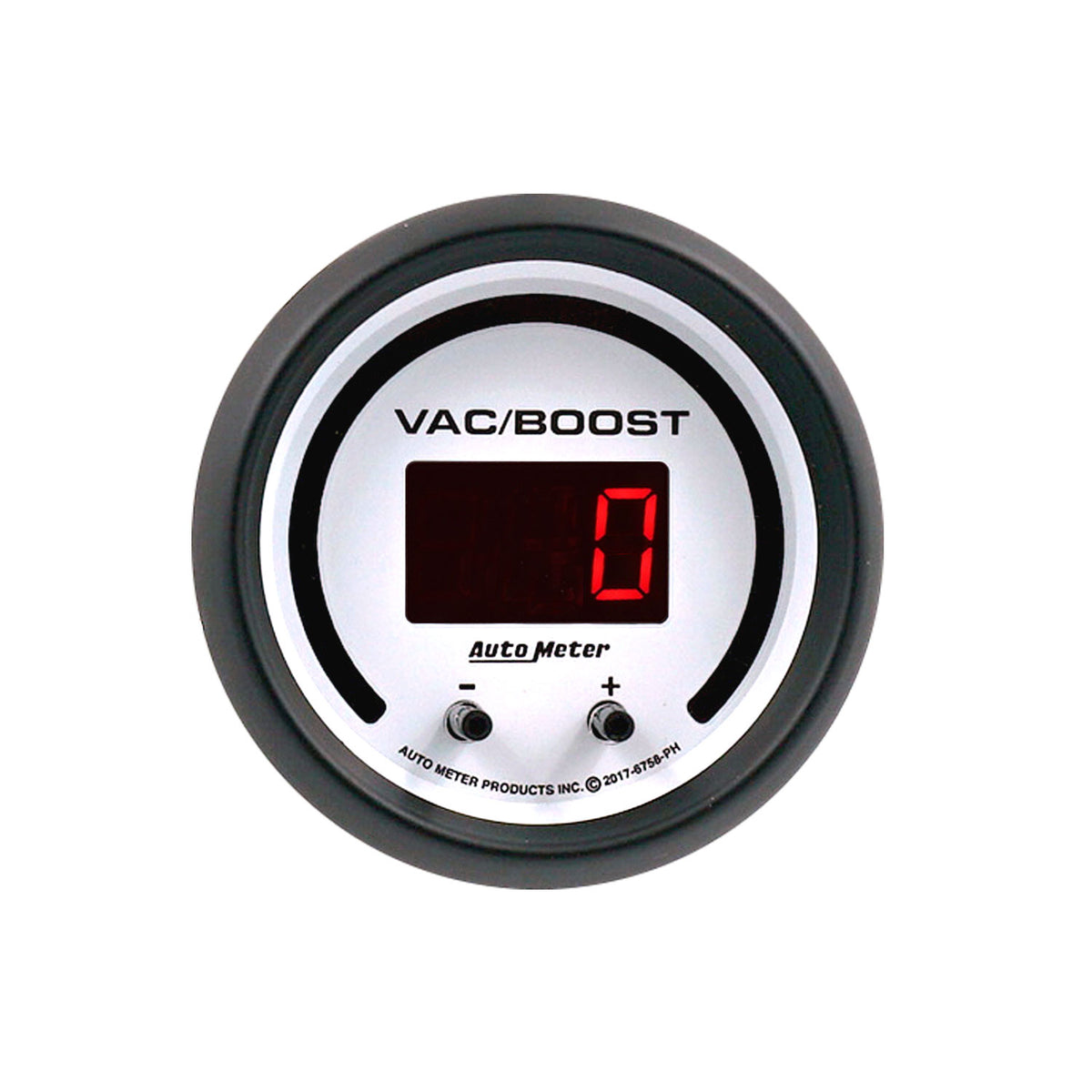 Autometer 52.4mm White Switchable 0-1600 PSI / 0-110 BAR Vacuum/Boost Phantom Elite Digital Gauge - 6758-PH