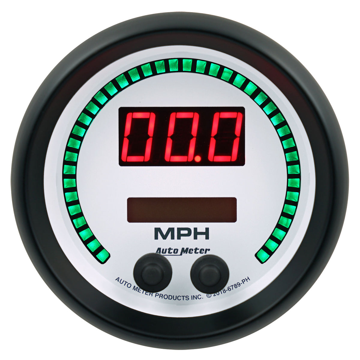 Autometer 85.7mm White Switchable 260 MPH / 260 KM/H Speedometer Phantom Elite Digital Gauge - 6789-PH