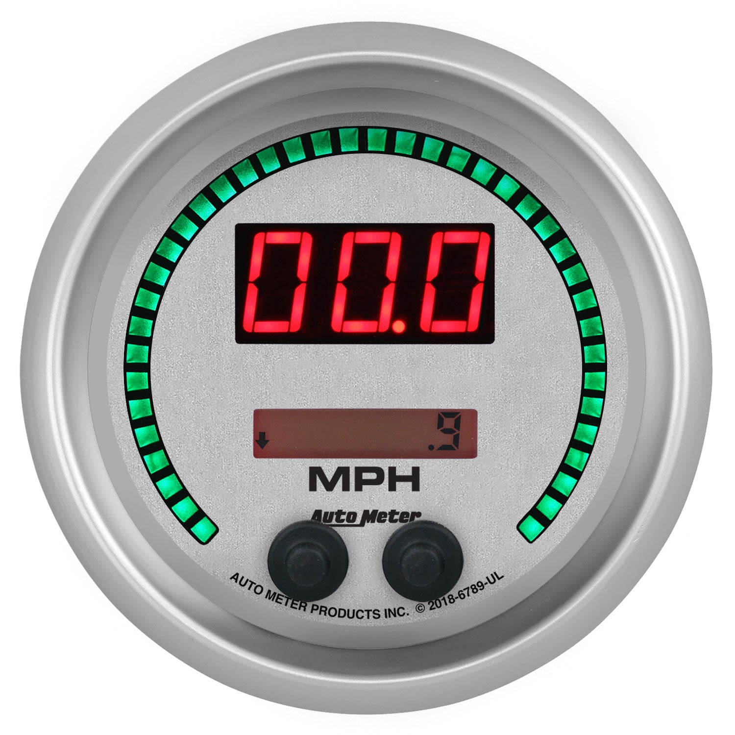 Autometer 85.7mm Silver Switchable 260 MPH / 260 KM/H Speedometer Ultra-Lite Elite Digital Gauge - 6789-UL
