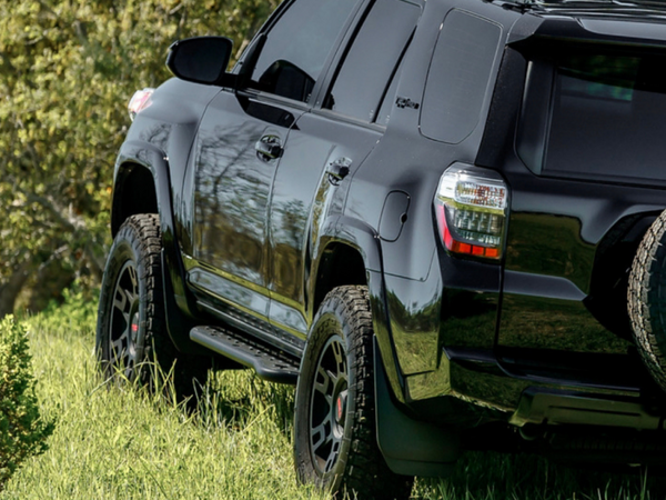 Cali Raised 10-24 Toyota 4Runner Step Ed Bolt On Rock Sliders - Kick Out/No Filler Plate/PwdrCoat - CR2677 - front view