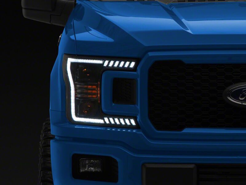Raxiom 18-20 Ford F-150 LED Halo Surround Headlights with White DRL- Black Housing- Clear Lens - T583569 - close-up view 4