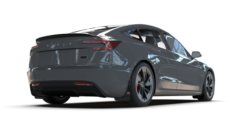 Rally Armor 2024 Tesla Model 3 Highland Black UR Mud Flap White Logo - MF122-UR-BLK-WH