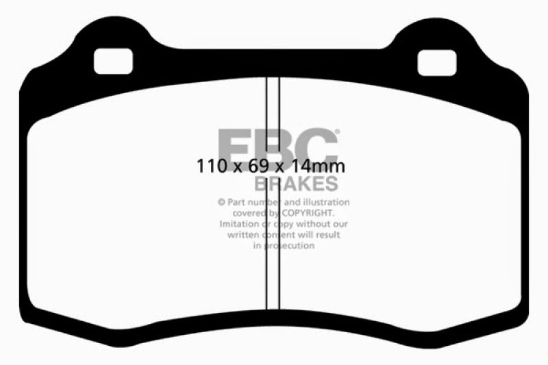EBC 96-00 Lotus Esprit Turbo 2.0 Turbo GT3 Yellowstuff Rear Brake Pads - DP41140R