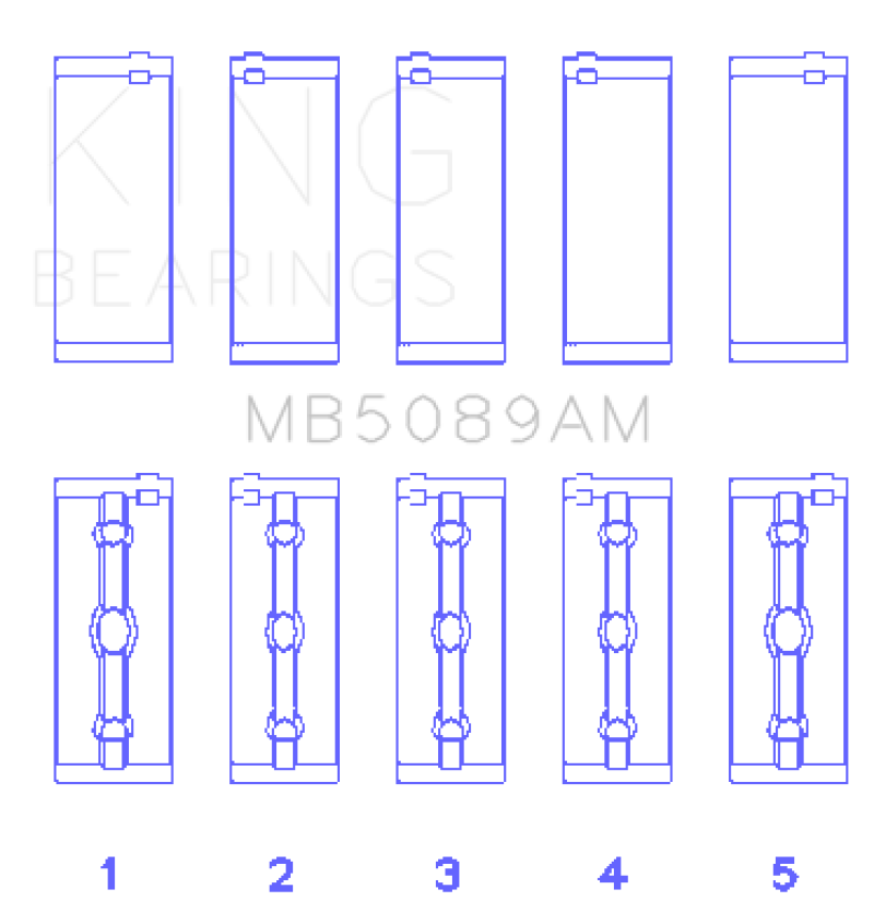 King Toyota 1RZ (Size STD) Crankshaft Main Bearing Set - MB5089AM