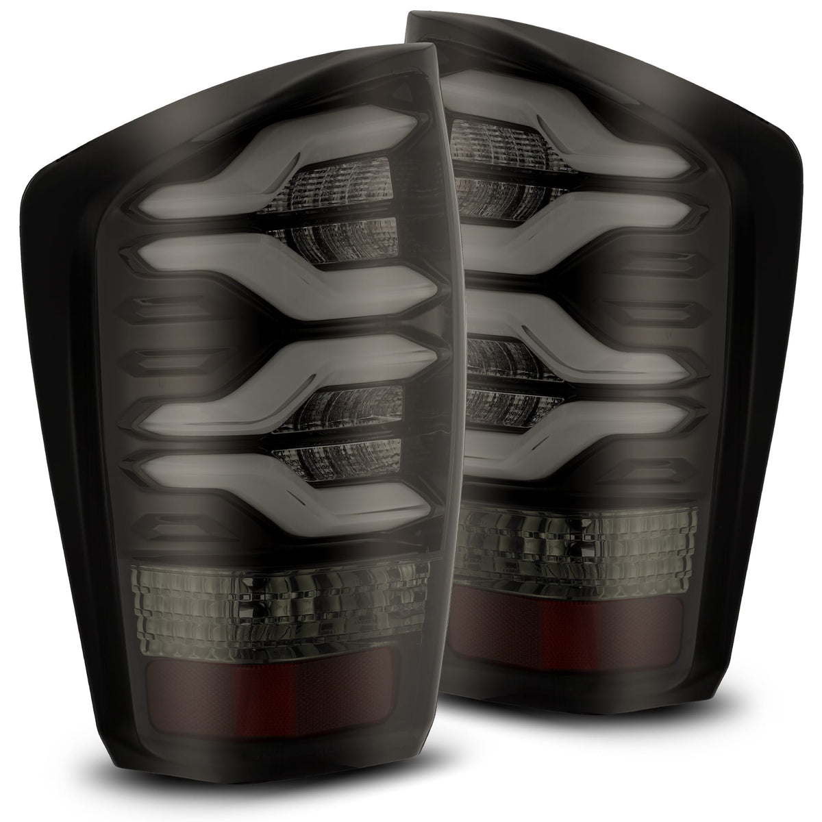 AlphaRex 16-21 Toyota Tacoma LUXX LED Taillights Blk/Red w/Activ Light/Seq Signal - 680000