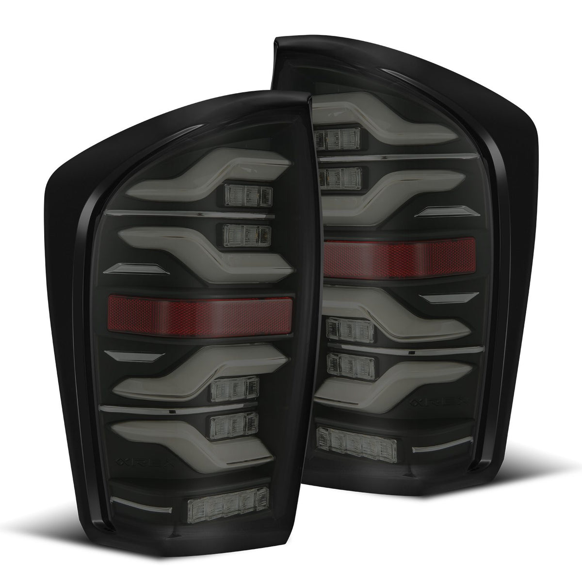 AlphaRex 16-21 Toyota Tacoma LUXX LED Taillights Blk w/Activ Light/Seq Signal - 680090