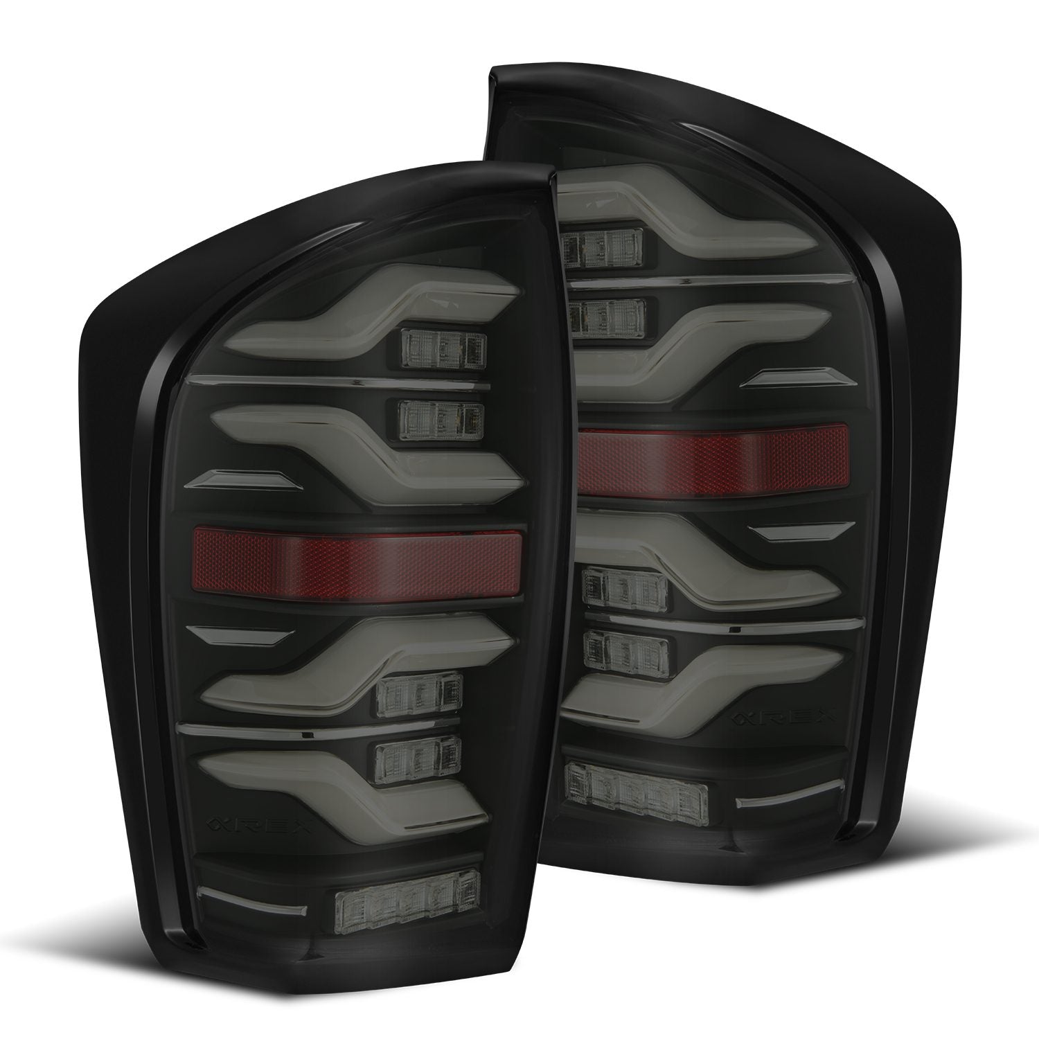 AlphaRex 16-21 Toyota Tacoma LUXX LED Taillights Blk w/Activ Light/Seq Signal - 680090