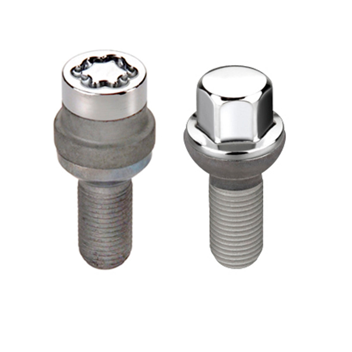 McGard 5 Lug Hex Install Kit w/Locks (Radius Seat Bolt) M14X1.5 / 17mm Hex / 35.4mm Shank L - Chrome - 68032