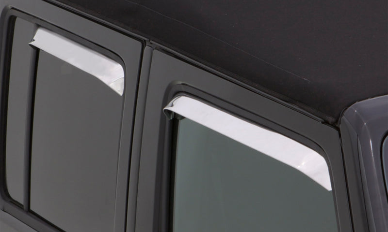 AVS 87-91 Ford LTD Crown Victoria Ventshade Front &amp; Rear Window Deflectors 4pc - Stainless - 14088