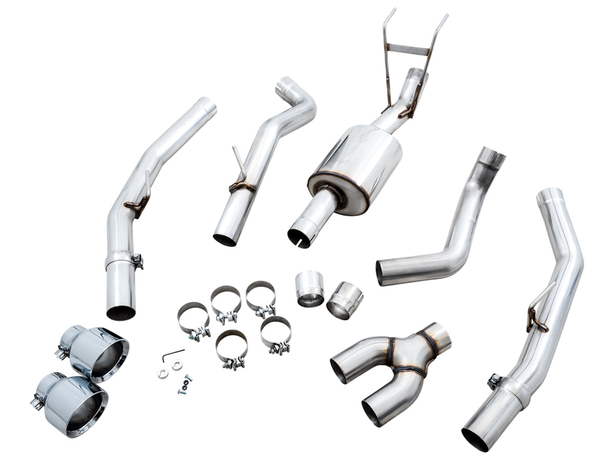 AWE Tuning 09-18 RAM 1500 5.7L (w/Cutouts) 0FG Dual Rear Exit Cat-Back Exhaust - Chrome Silver Tips - 3015-32002