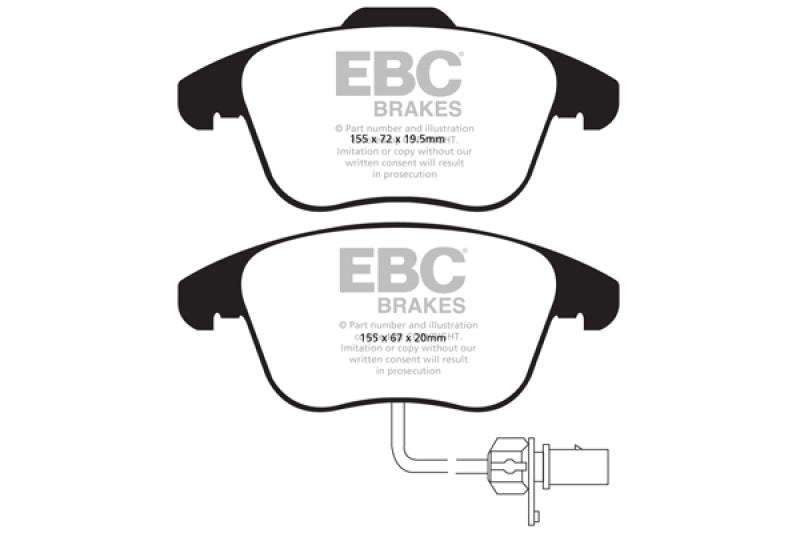 EBC 10+ Audi A5 2.0 Turbo Redstuff Front Brake Pads - DP31998C