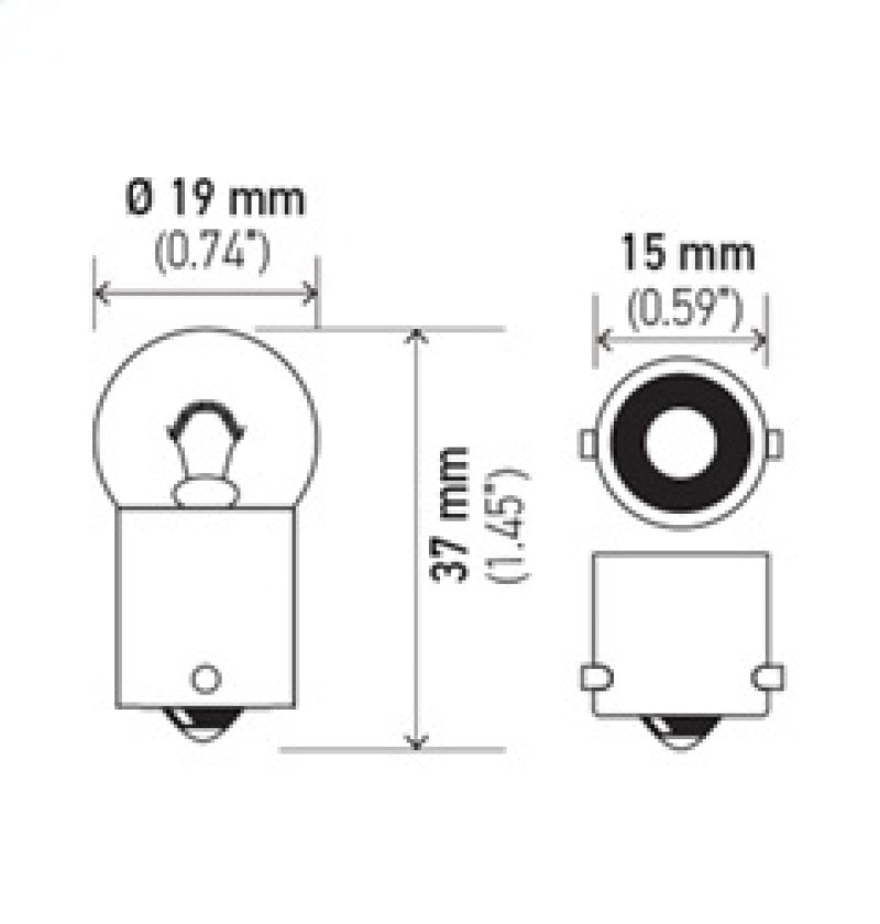 Hella Bulb 5008 12V 10W Ba15S B6 (2) - 5008TB