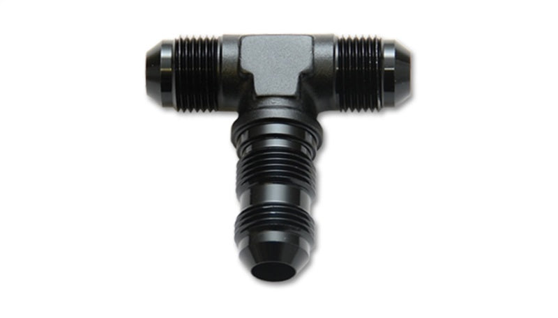 Vibrant -4AN Bulkhead Adapter Tee Fitting - Anodized Black Only - 10617
