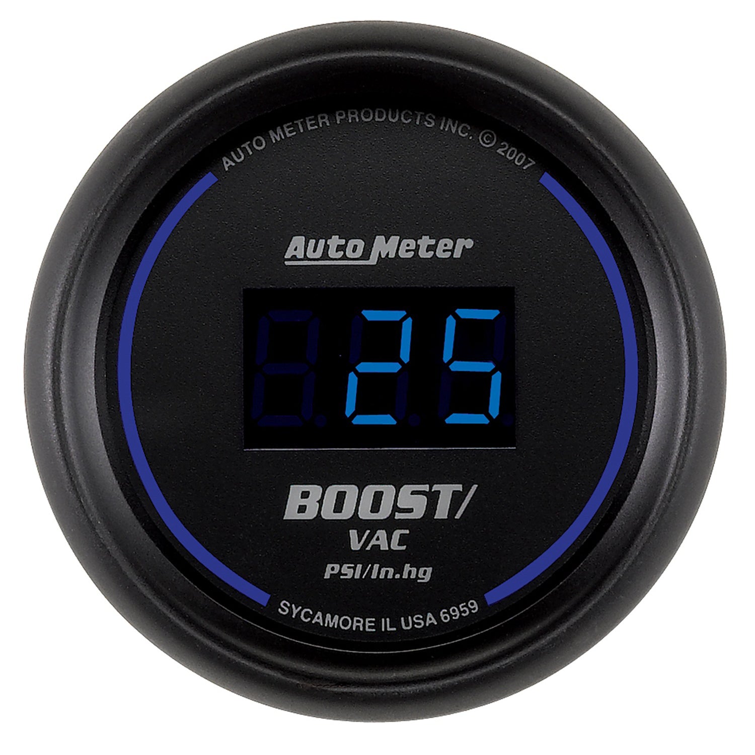 Autometer Cobalt Digital 52.4mm Black Vacuum/Boost Gauge - 6959