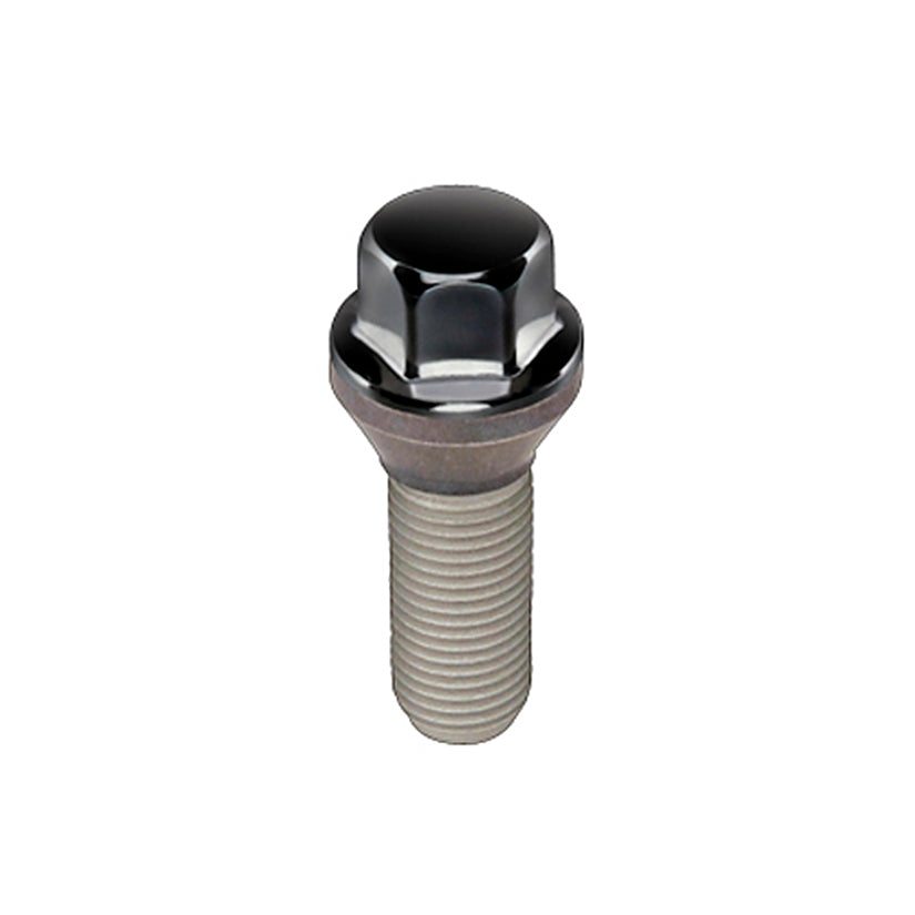 McGard Hex Lug Bolt (Cone Seat) M14X1.5 / 17mm Hex / 30.5mm Shank Length (Box of 50) - Black - 69705BK