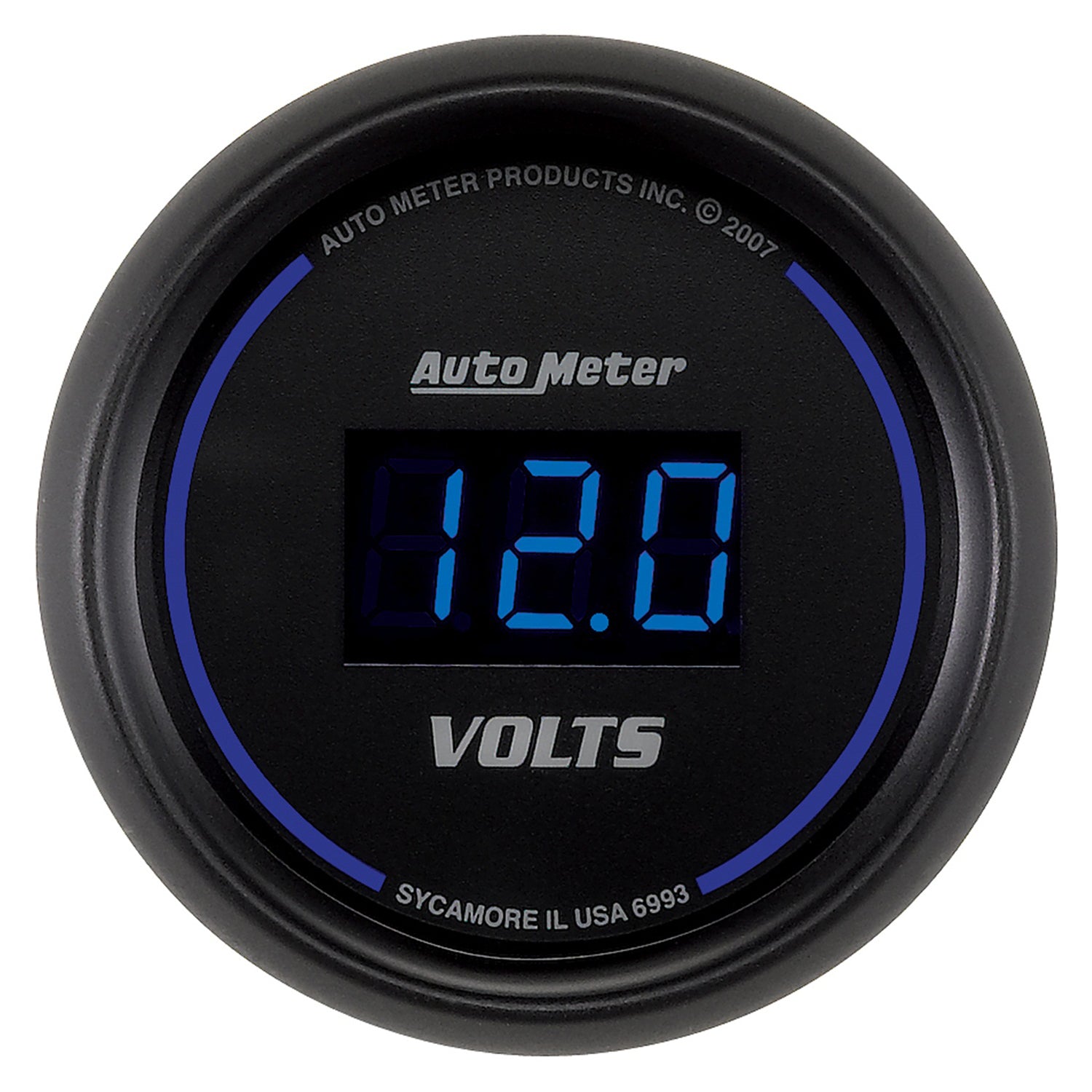 Autometer Cobalt Digital 52.4mm Black Voltmeter - 6993
