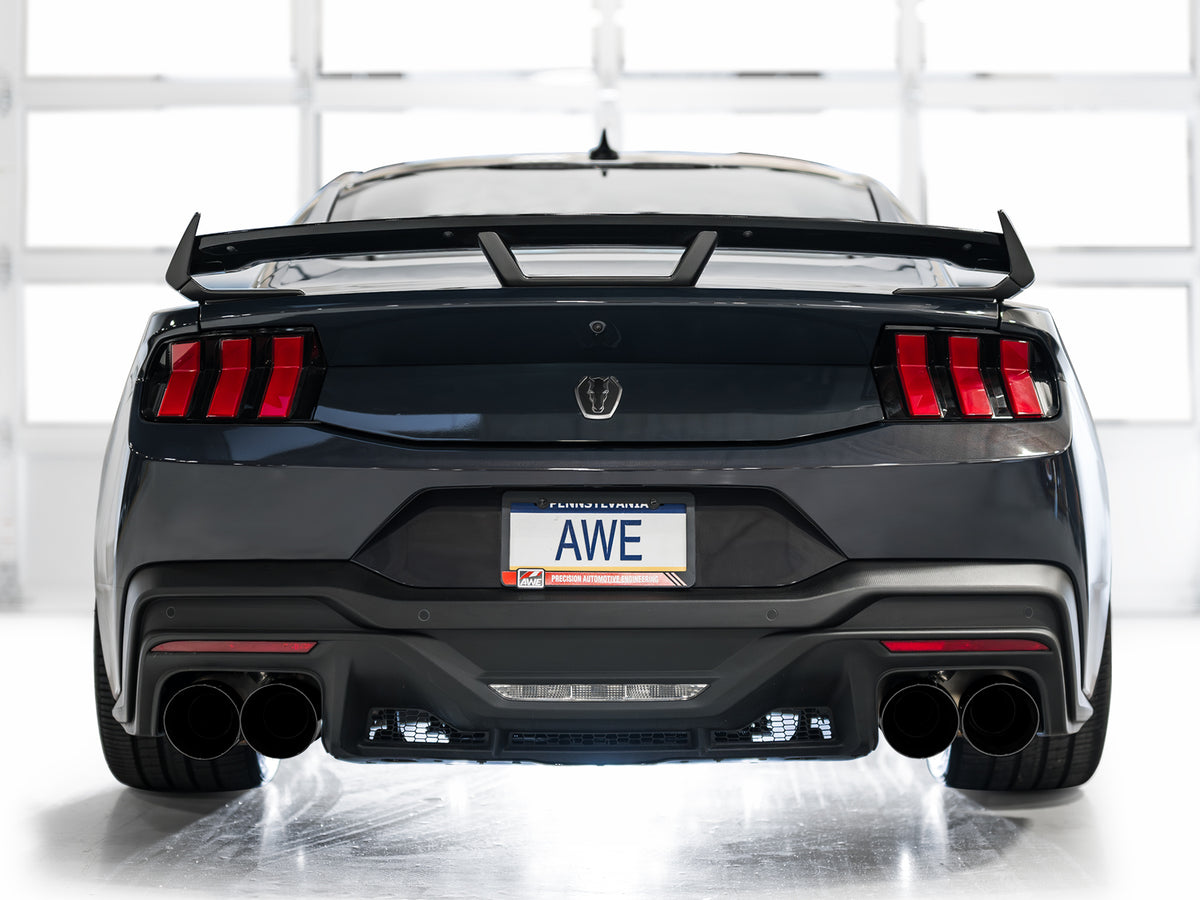 AWE 2024 Ford Mustang Dark Horse S650 RWD Track Edition Catback Exhaust w/ Quad Diamond Black Tips - 3020-43375